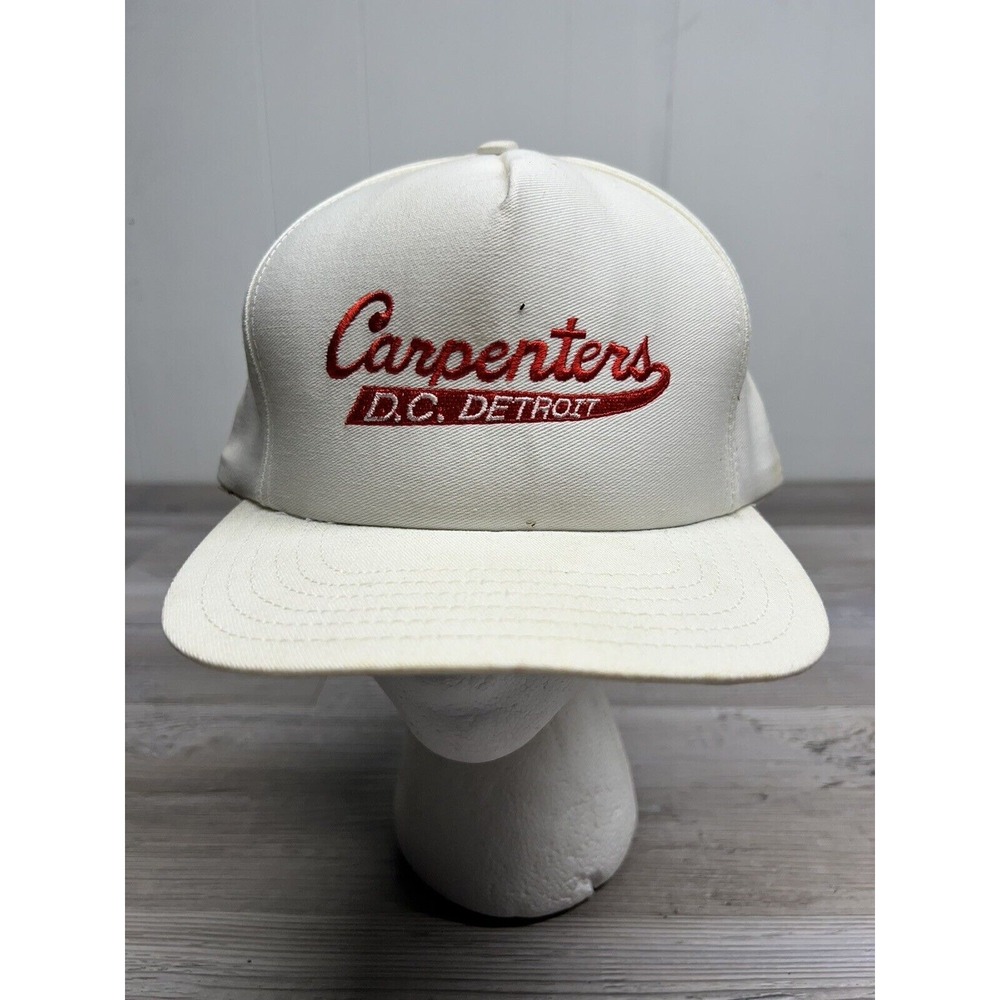 Vintage Union‎ Carpenters D.C. Detroit SnapBack Hat White Embroidered Stains